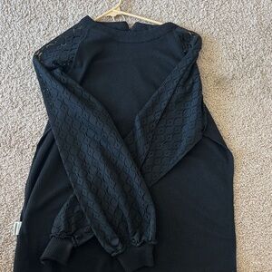Chic Black Lace Sleeve Blouse